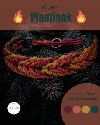 Jeden z kousků, který zařazujeme do naší stále nabídky. Stylový a velice pevný a odolný obojek PLAMÍNEK. Tento obojek...